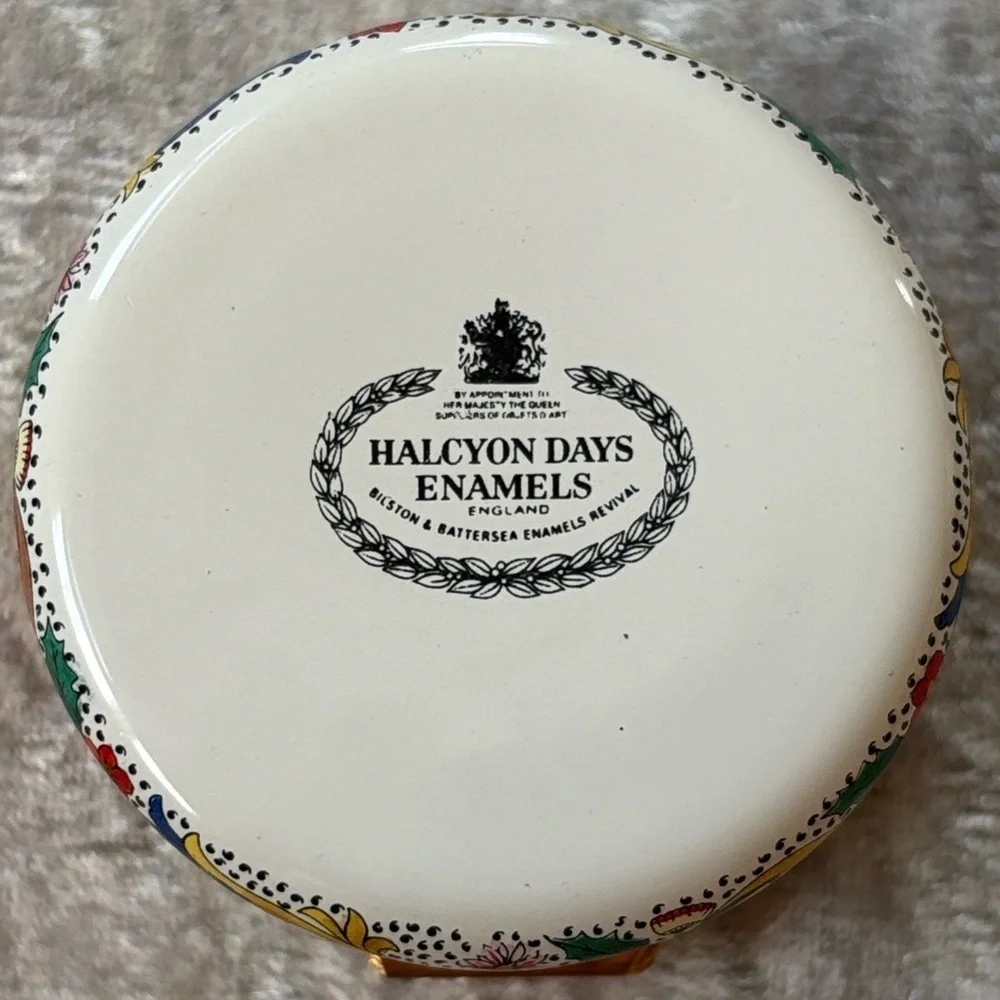 Halcyon Days Christmas 1992 Little Town of Bethlehem Enamel Box Copper Vintage